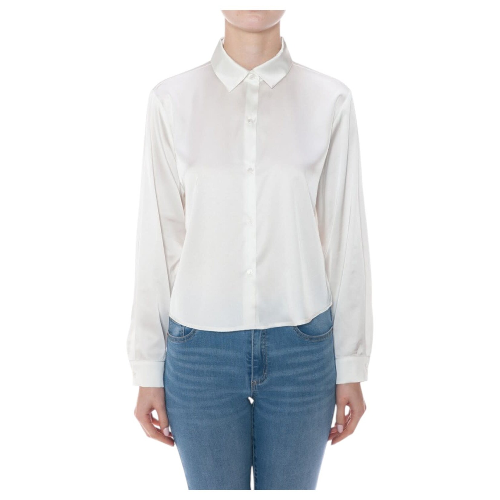 AMBIANCE APPAREL AMBIANCE SATIN LONG SLEEVE BUTTON UP SHIRT 76326