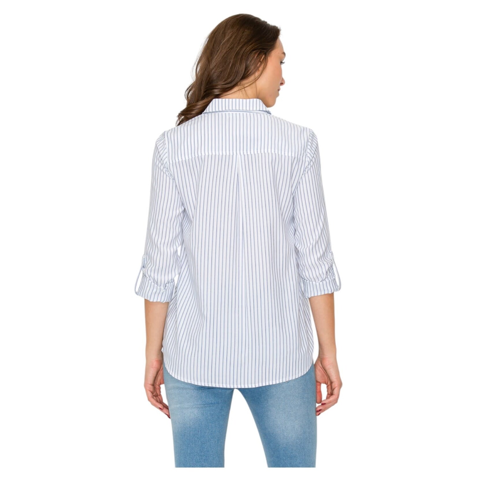 WHITE RHINO WHITE RHINO STRIPE 3/4 SLEEVE SHIRT 4481B-21184