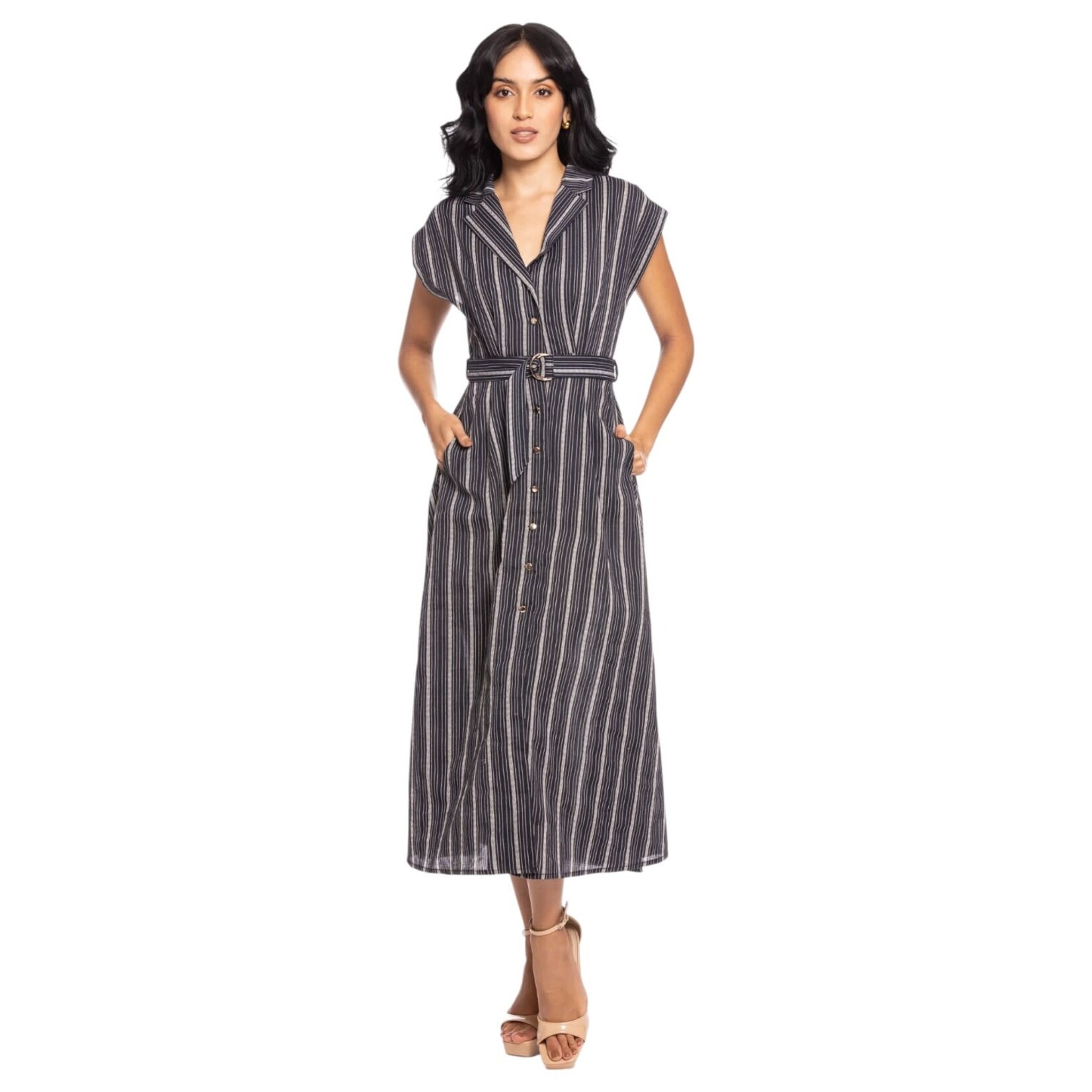 ESSENCIA ESSENCIA BELTED SLEEVELSS MAXI DRESS MM6146