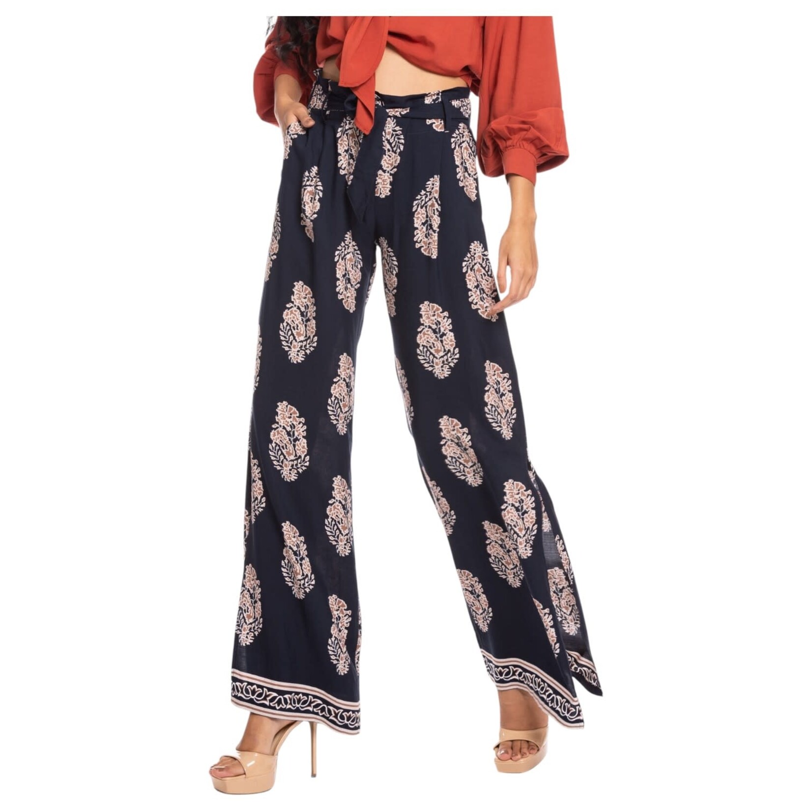 ESSENCIA ESSENCIA PATTERNED SIDE SLIT PANT MM6200