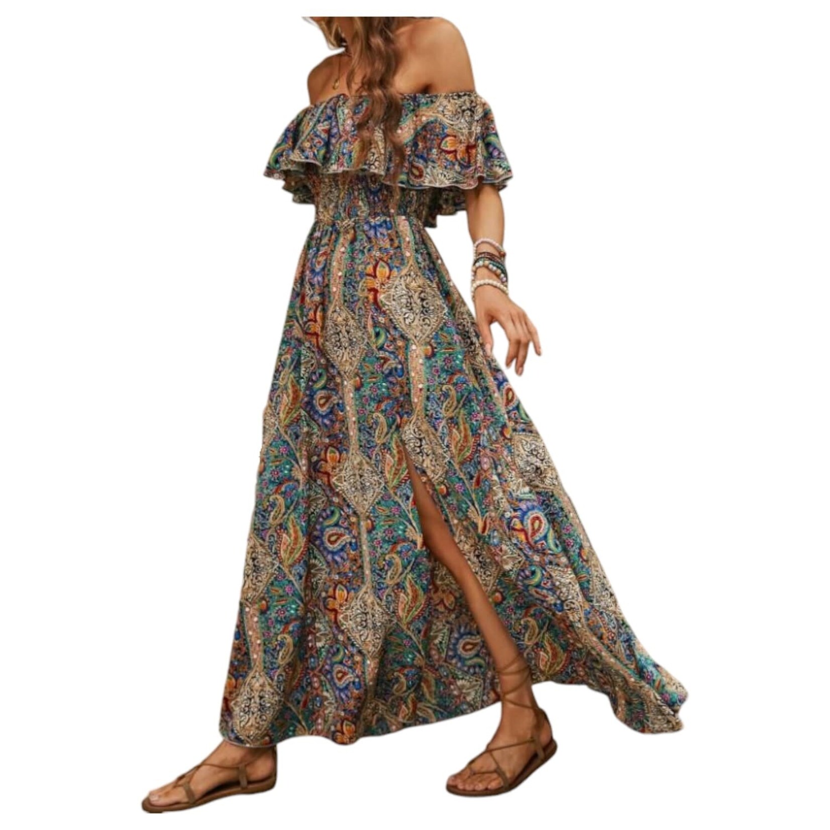 MISS KELLY MISS KELLY OFF SHOULDER MAXI DRESS SD5435