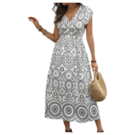 MISS KELLY MISS KELLY SHORT SLEEVE BELTED MAXI DRESS SD5400