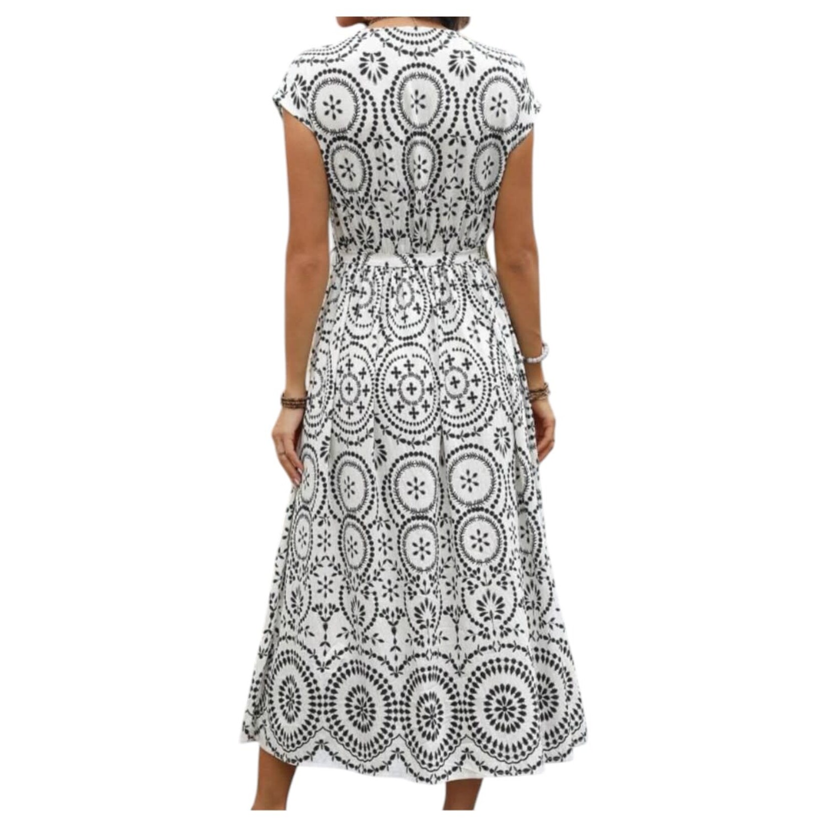 MISS KELLY MISS KELLY SHORT SLEEVE BELTED MAXI DRESS SD5400