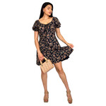 MISS KELLY MISS KELLY SWEETHEART NECKLINE FLORAL SHORT PUFF SLEEVE MINI DRESS SD3468