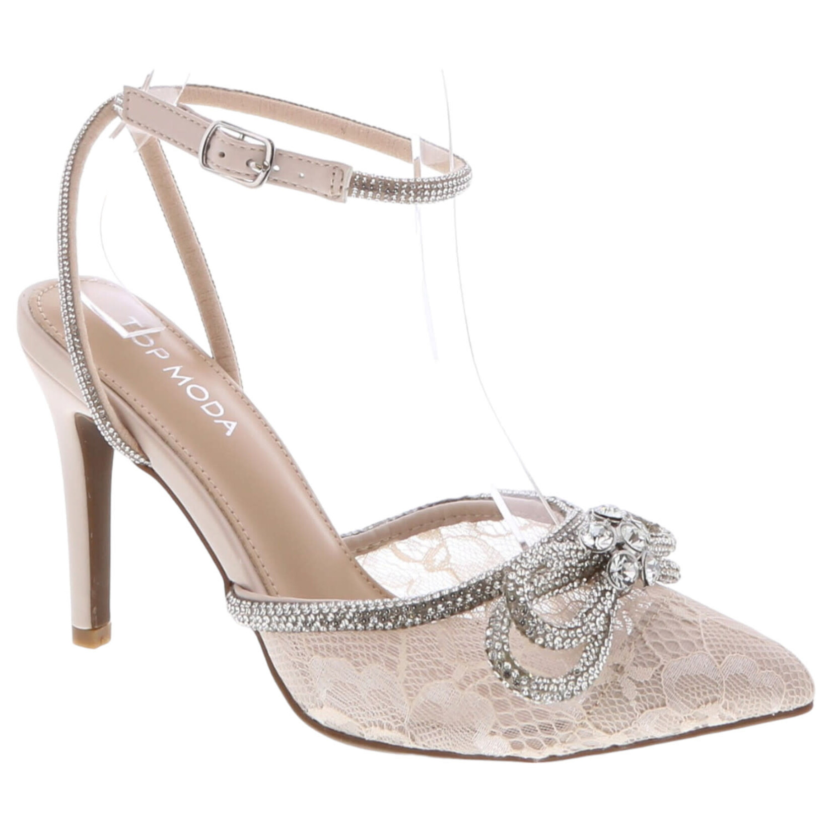 TOP MODA TOP MODA LACE FRONT BOW HEEL FREYA-32