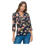 DNA DNA MESH FLORAL LONG SLEEVE TOP 1424T-15422