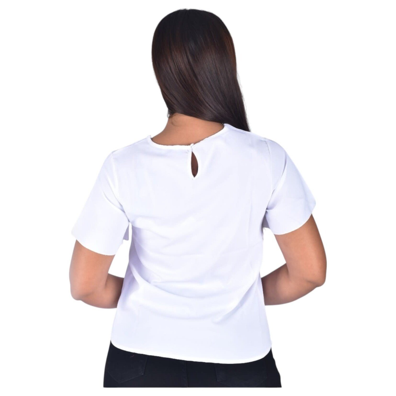 LAC BLEU LAC BLEU SOLID SHORT SLEEVE TOP B4338