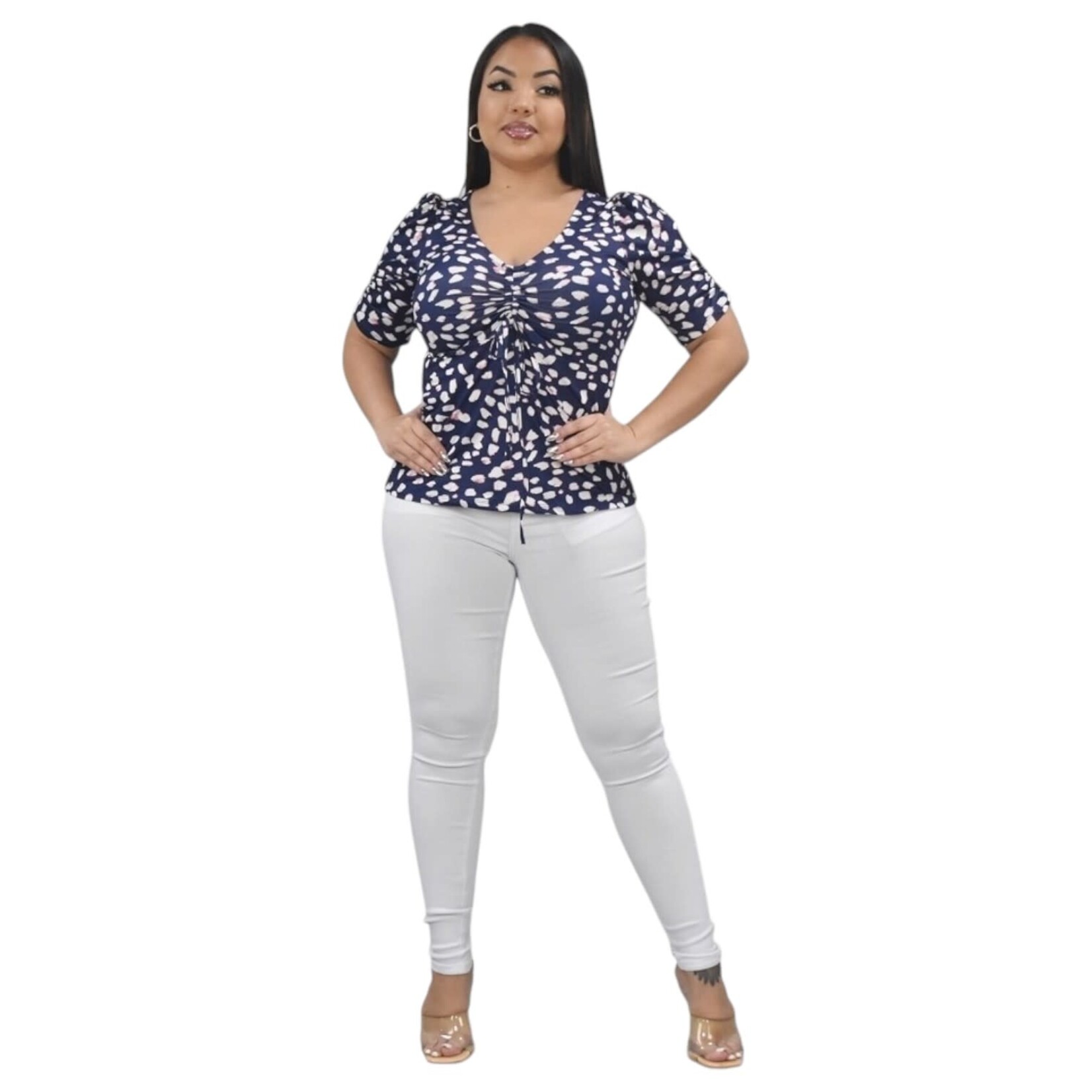 CHOCOLATE CHOCOLATE PRINTED SHORT SLEEVE TOP B16306