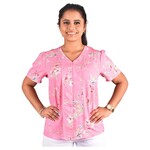 CHOCOLATE PREMIUM CHOCOLATE FLORAL SHORT SLEEVE TOP B16854