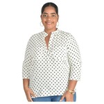 LAC BLEU LAC BLEU PLUS POLKA DOT LONG SLEEVE TOP B5081