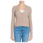 AMBIANCE APPAREL AMBIANCE RIBBED DEEP V-NECK LONG SLEEVE CARDIGAN SWEATER 75443