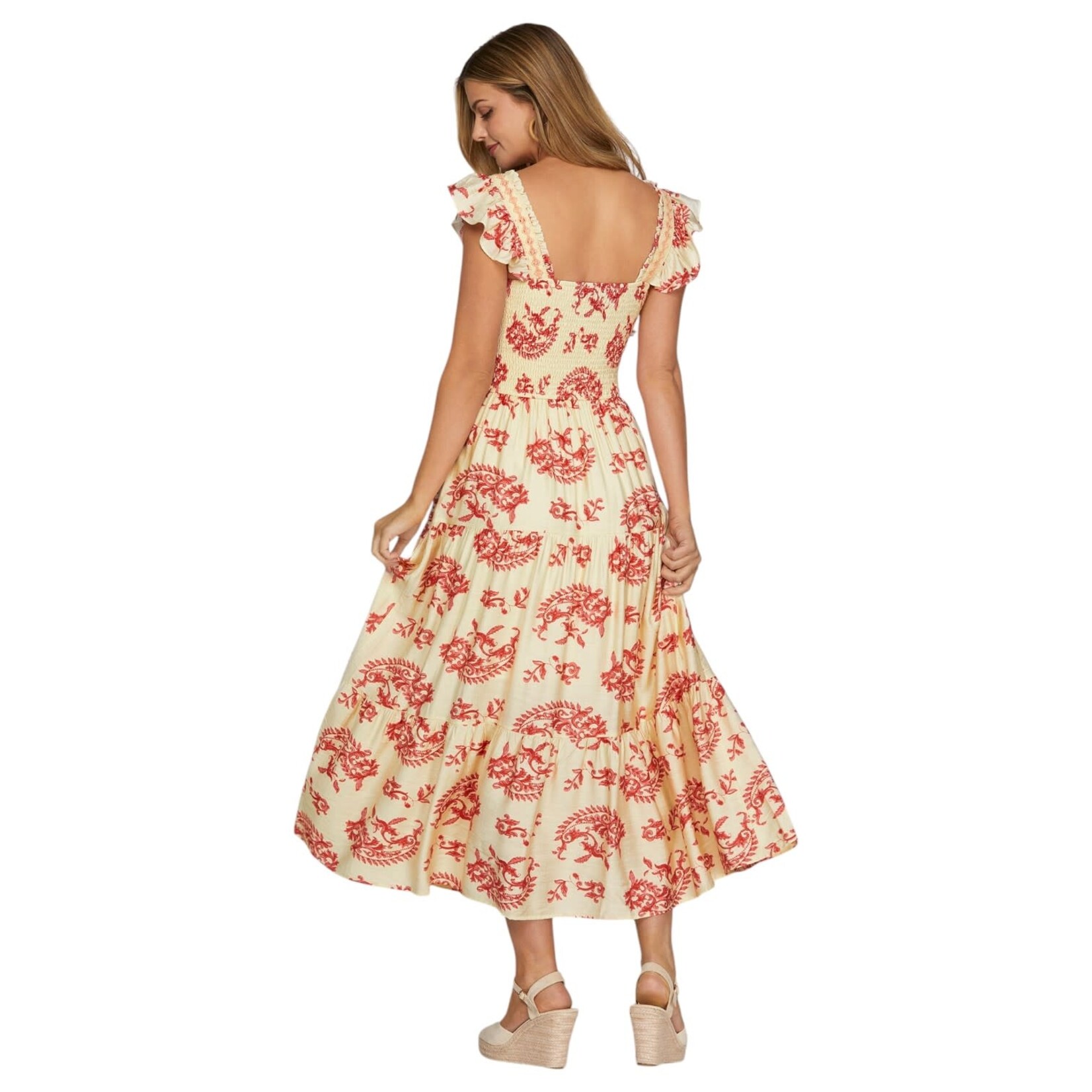 SHE & SKY SHE & SKY RUFFLE STRAP TIERED MAXI DRESS SY8403