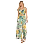 SHE & SKY SHE & SKY CAMI TROPICAL PRINT BELTED JUMPSUIT SY6555