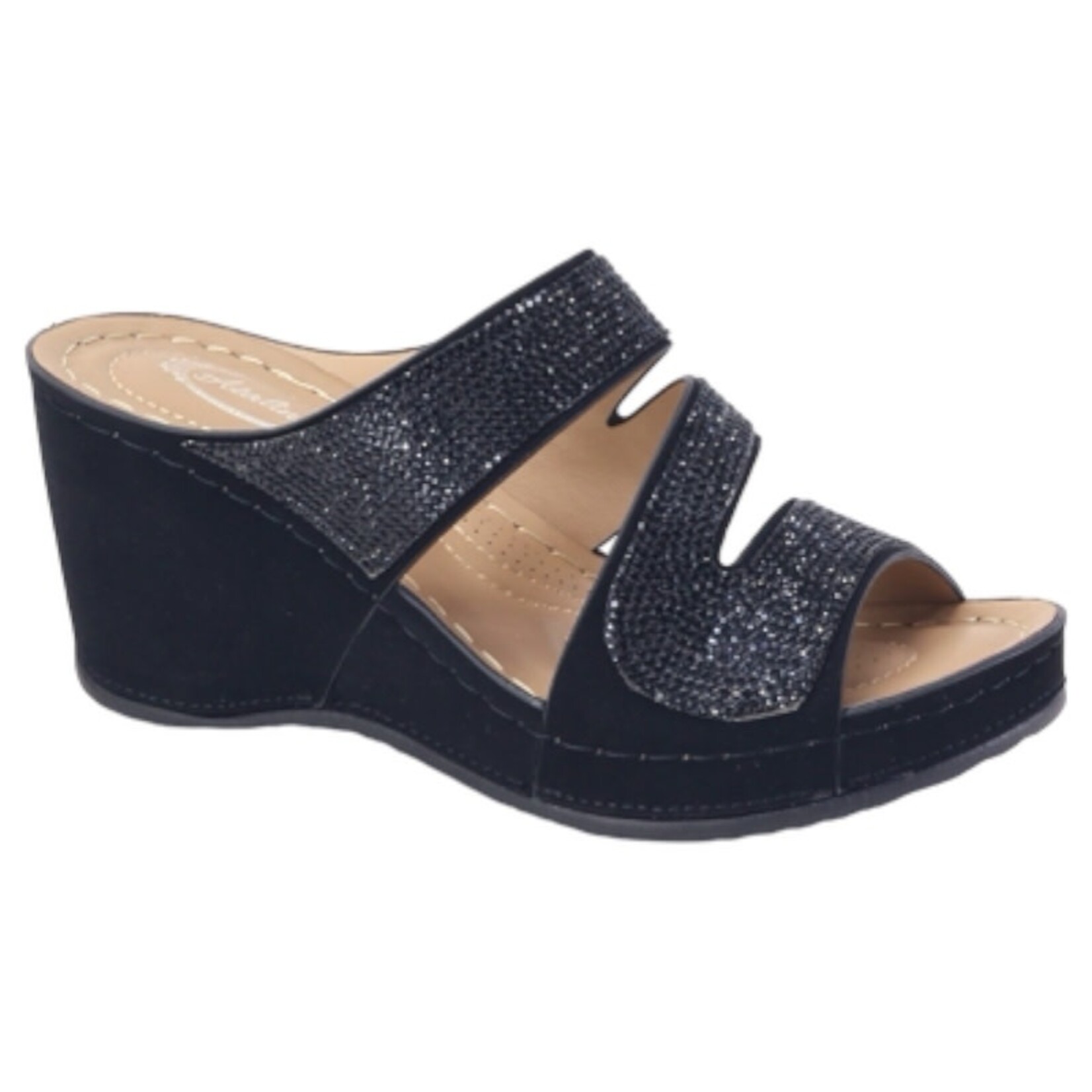 ATALINA ATALINA RHINESTONE 3 BAND WEDGE DC9742