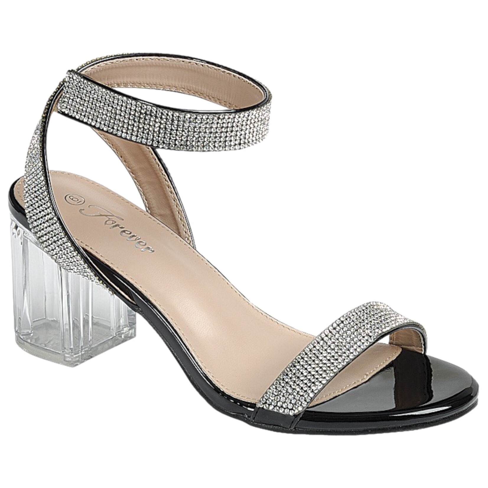FOREVER FOREVER ANKLE STRAP CLEAR HEEL NOTARY-50