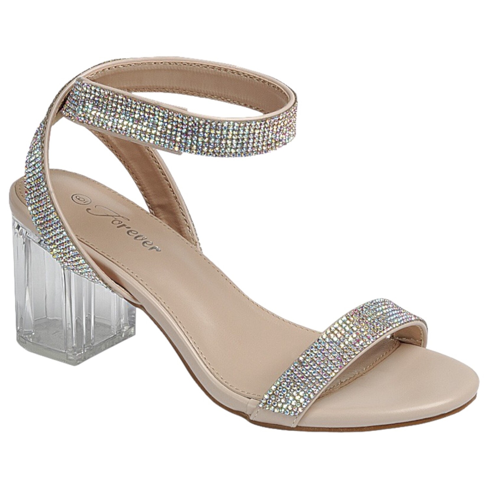FOREVER FOREVER ANKLE STRAP CLEAR HEEL NOTARY-50