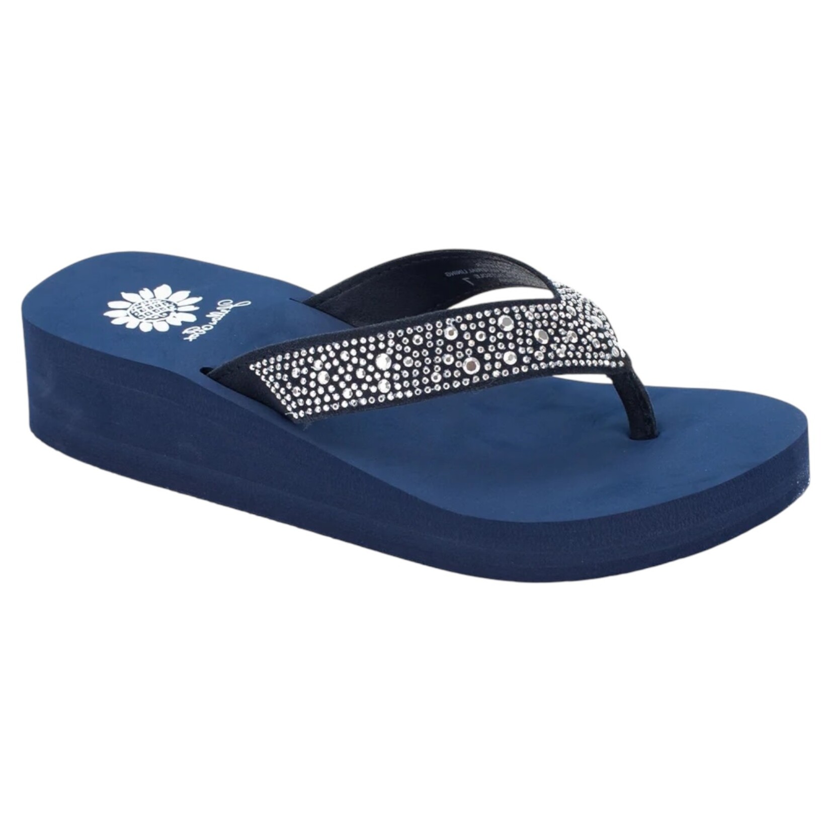YELLOWBOX YELLOWBOX RHINESTONE THONG SLIPPER WEDGE AFRICA
