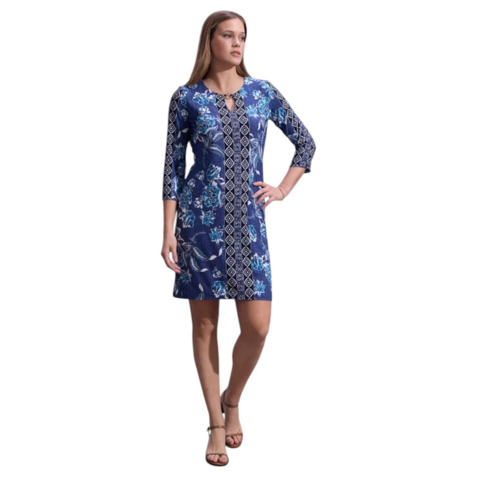 SANDRA DARREN SANDRA DARREN  KEYHOLE O-RING SHIFT DRESS 78013
