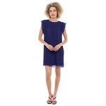 NAKED ZEBRA NAKED ZEBRA FLUTTER SLEEVE PLEATED MINI DRESS SD119514