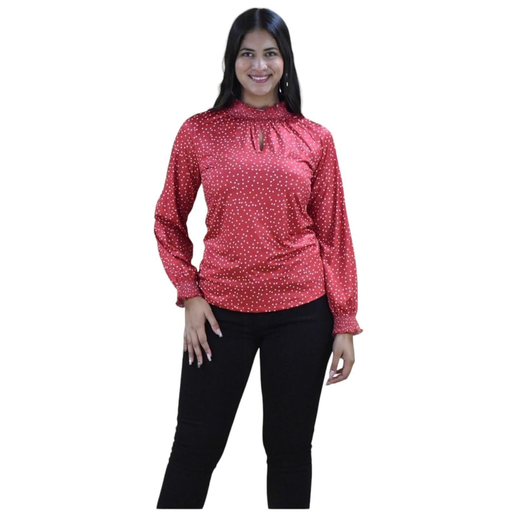 CHOCOLATE ITALY CHOCOLATE ITALY POLKA DOT LONG SLEEVE TOP B16610