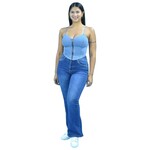 LAC BLEU LAC BLEU STRAP DENIM TOP B3965