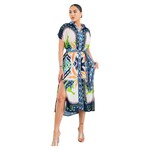 CHOCOLATE ITALY CHOCOLATE ITALY RUCHED SHOULDER BUTTON DOWN DRESS B16801