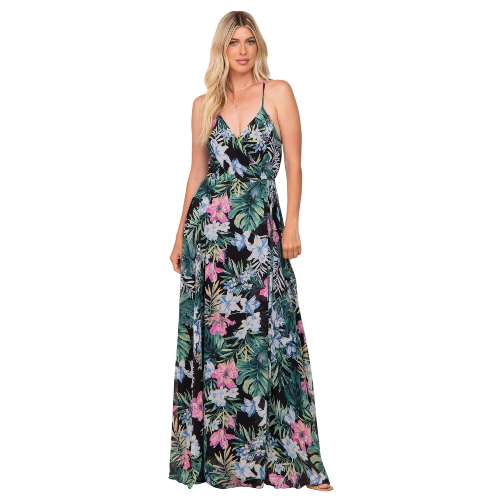 ONE THE LAND ONE THE LAND STRAP MAXI FLORAL DRESS OL23A119