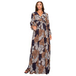 ONE THE LAND ONE THE LAND LONG SLEEVE MAXI FLORAL PRINT DRESS OL24A099