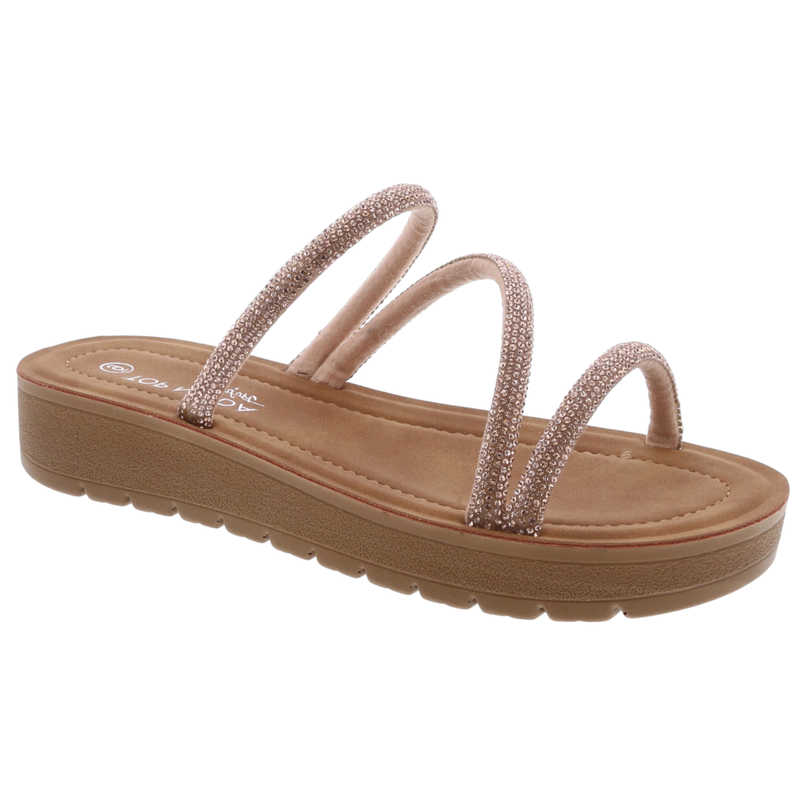 TOP MODA TOP MODA STRAPPY RHINESTONE SLIPPER SALVIA-90