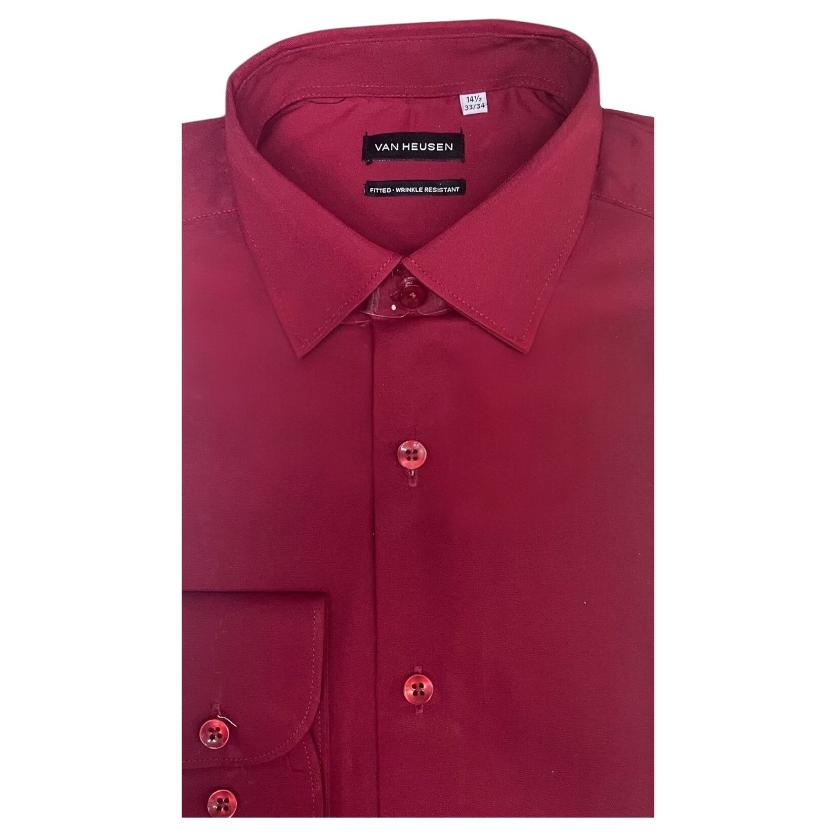 VAN HEUSEN VAN HEUSEN FITTED STRETCH LONG SLEEVE DRESS SHIRT 500178