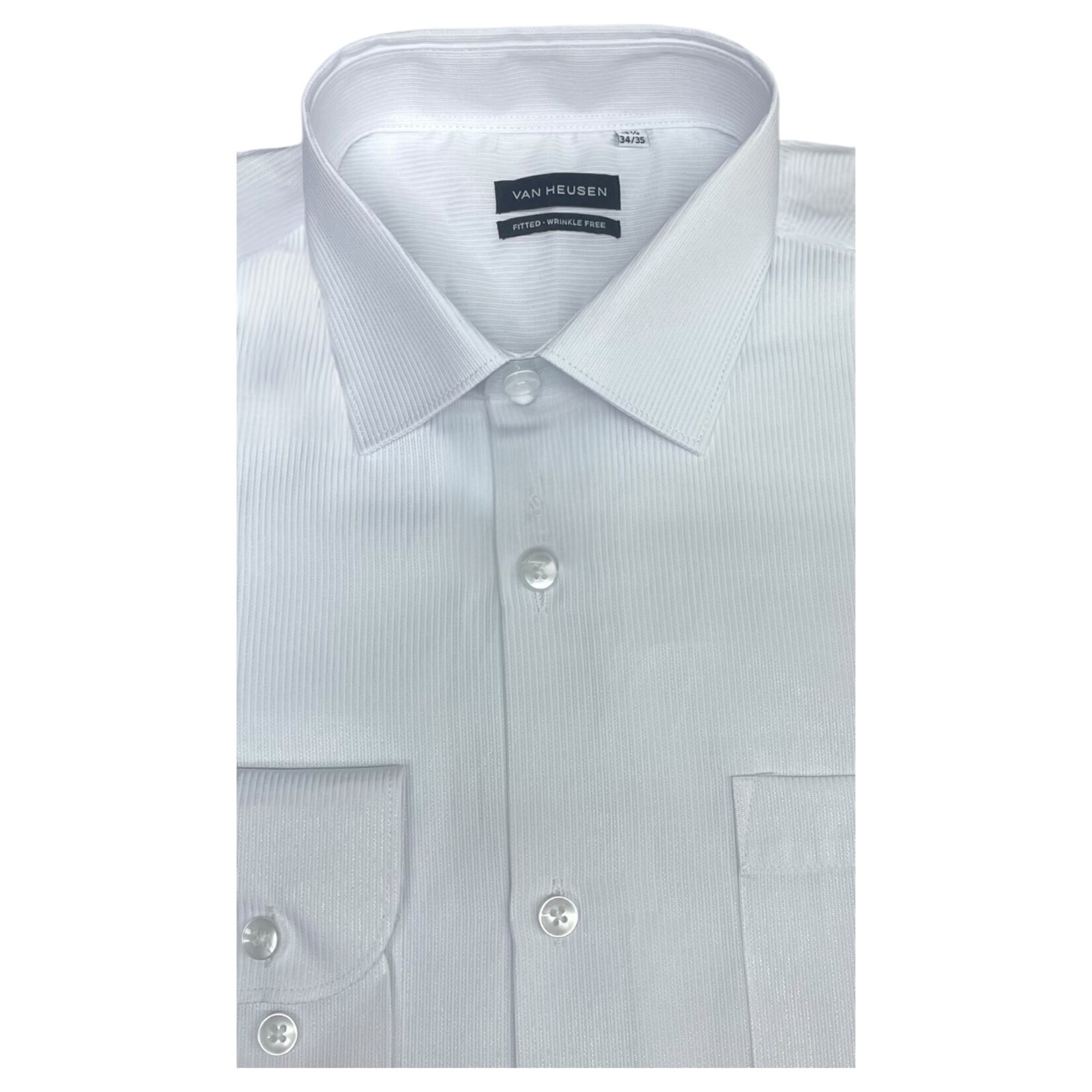 VAN HEUSEN VAN HEUSEN DOBBY FITTED STRIPED LONG SLEEVE SHIRT 500210