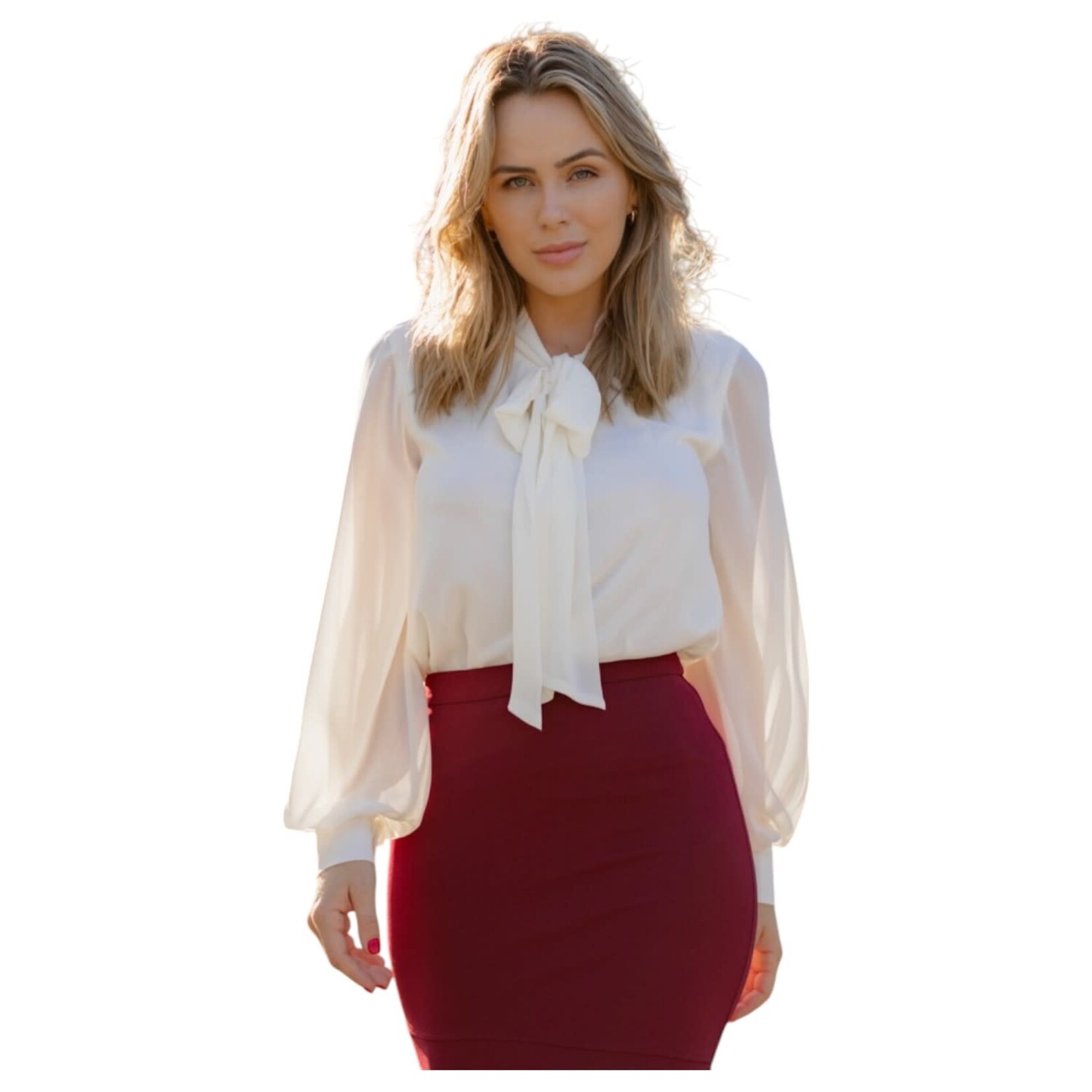 ROKOKO ROKOKO NECK TIE LONG SLEEVE TOP R602545