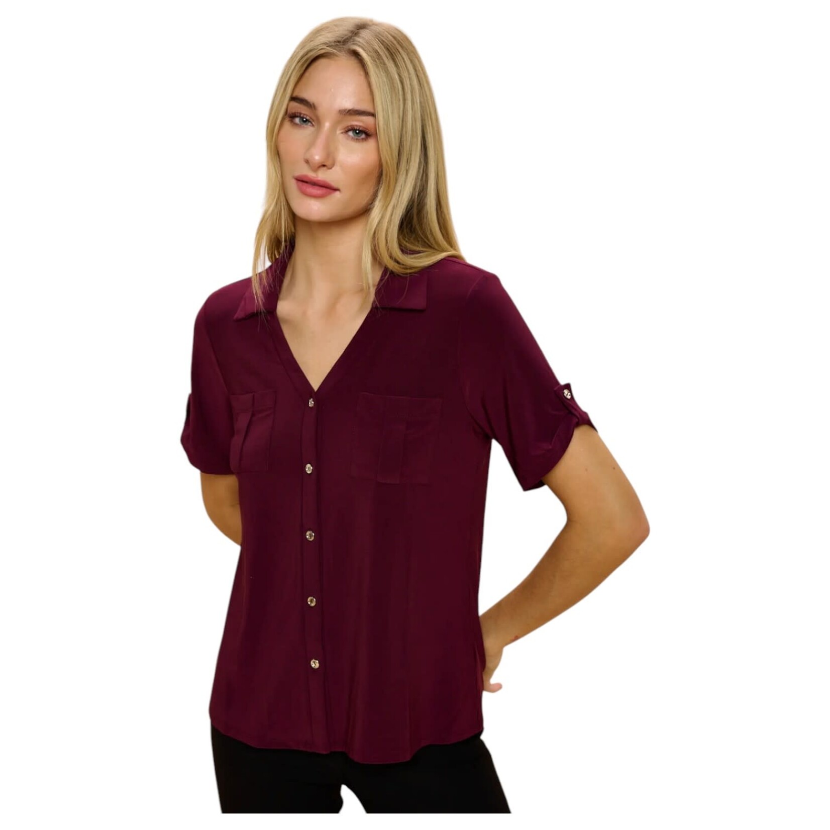 PERSEPTION PERSEPTION DOUBLE POCKET SHORT SLEEVE TOP TP-MS-1621