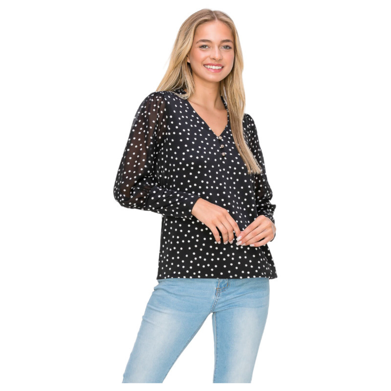 PERSEPTION PERSEPTION CUFFED 3/4 SLEEVE TOP TP-MS-1422-A