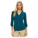 PERSEPTION PERSEPTION BUTTON DOWN 3/4 SLEEVE TOP TP-MS-752