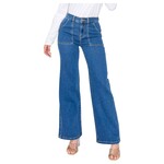 ENCORE JEANS ENCORE HIGH RISE PATCH POCKET WIDE LEG JEAN V2469M