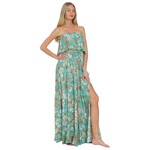 AAKAA AAKAA TUBE ELASTIC WAISTED BELTED MAXI DRESS DA31108K