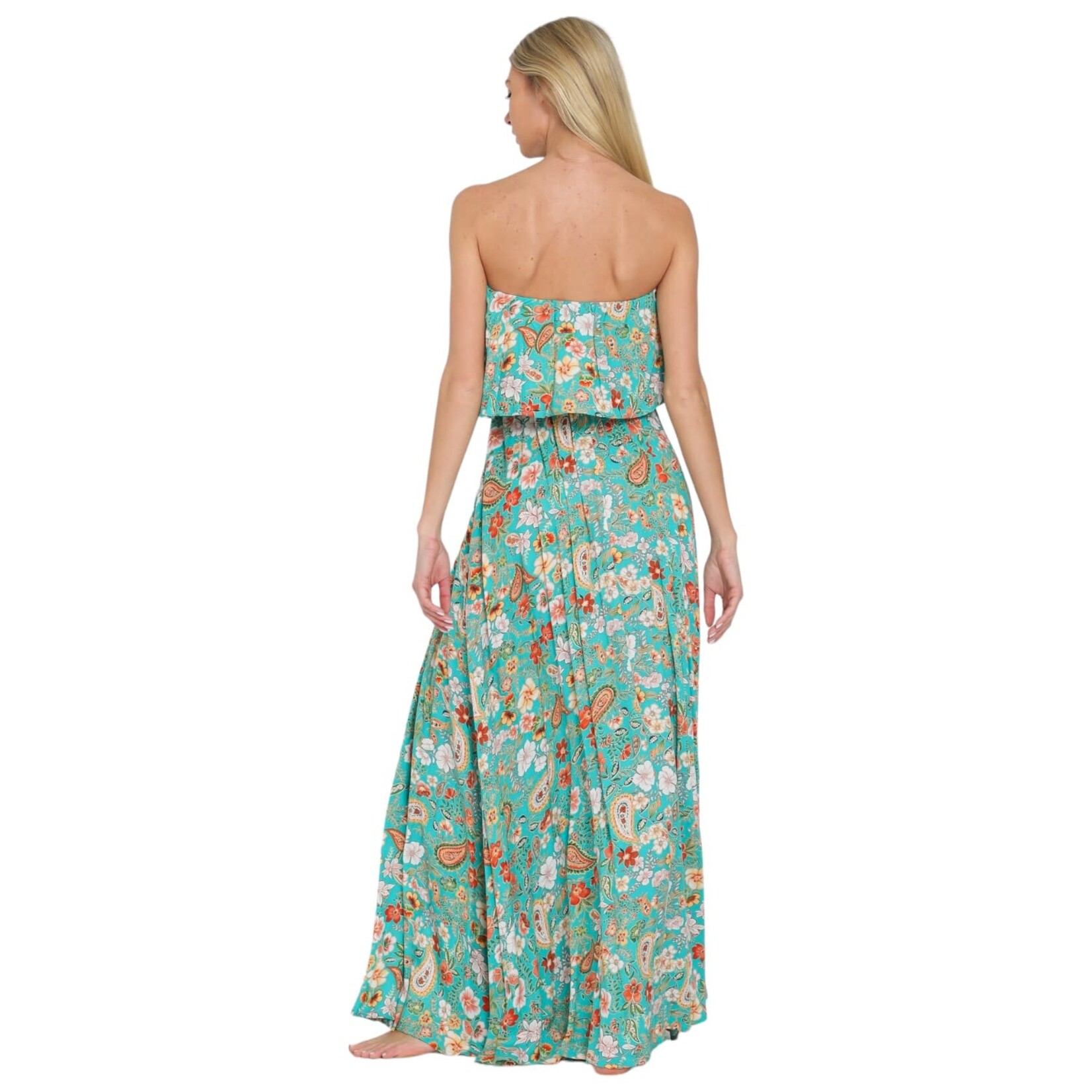 AAKAA AAKAA TUBE ELASTIC WAISTED BELTED MAXI DRESS DA31108K