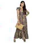 MISS KELLY MISS KELLY PAISLEY PRINT RUFFLE SLEEVE MAXI DRESS SD5190