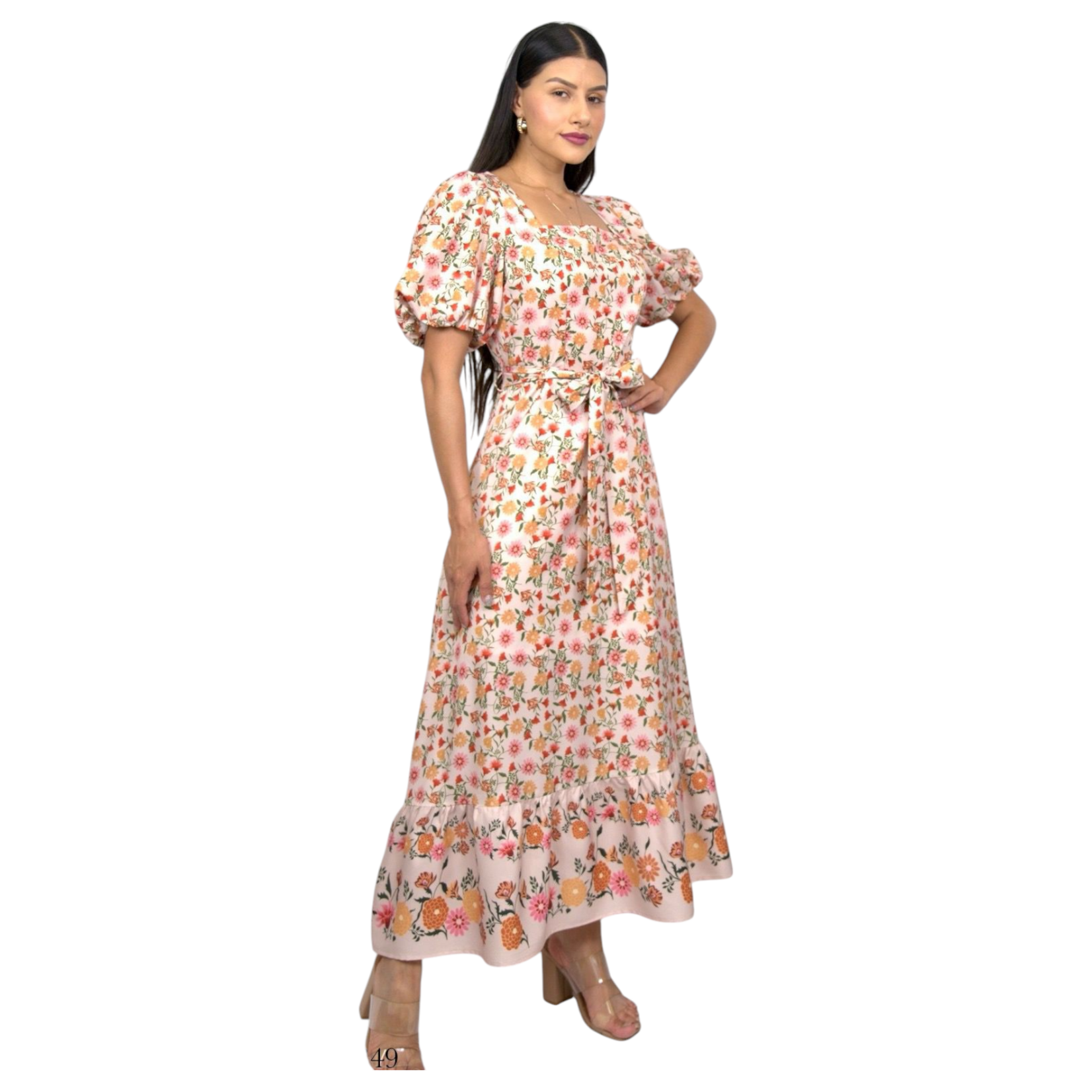 MISS KELLY MISS KELLY PUFFY SLEEVE MAXI DRESS SD5349