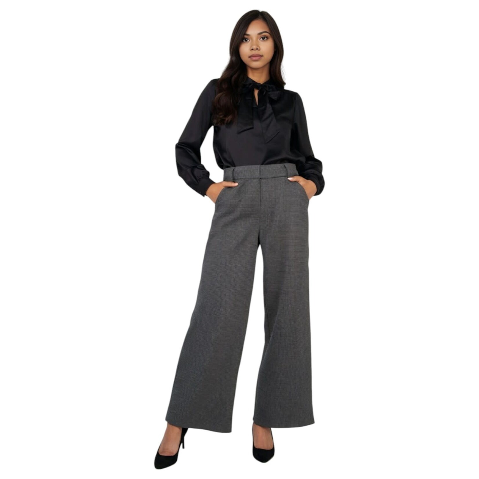 IRIS IRIS NECK TIE LONG SLEEVE TOP BT03509A