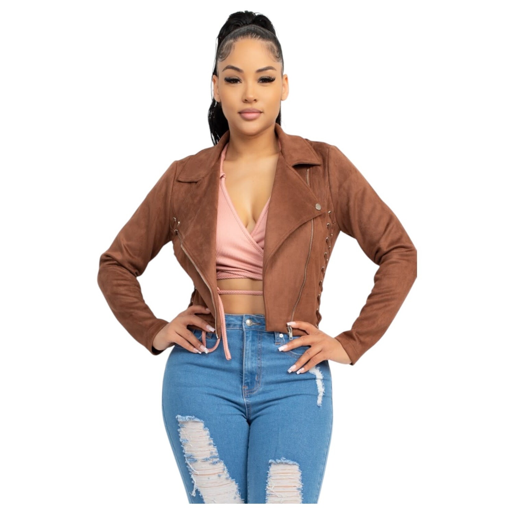 BLASHE BLASHE SUEDE RIDER JACKET BJ07298