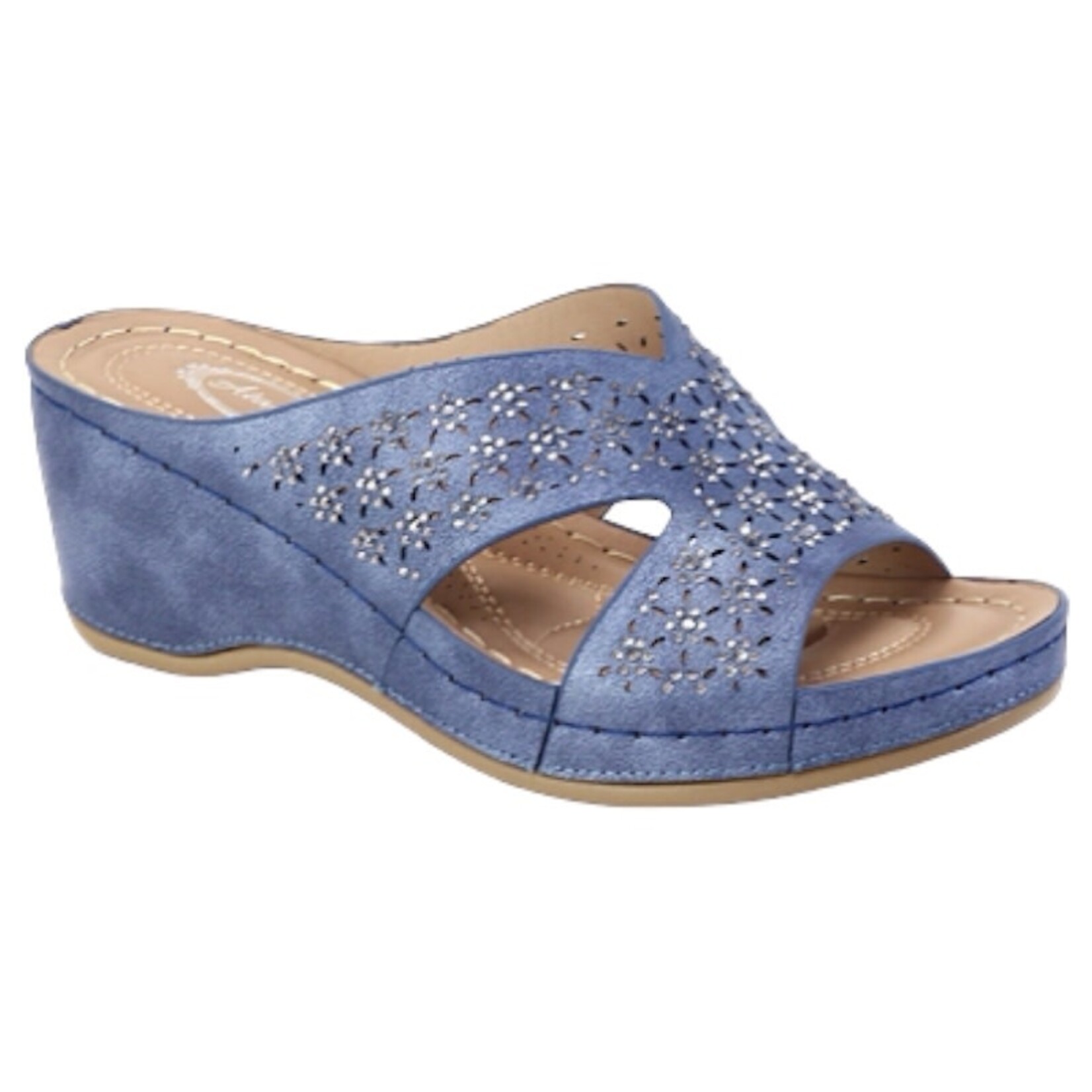 ATALINA ATALINA RHINESTONE LAZER CUT WEDGE DW9991B