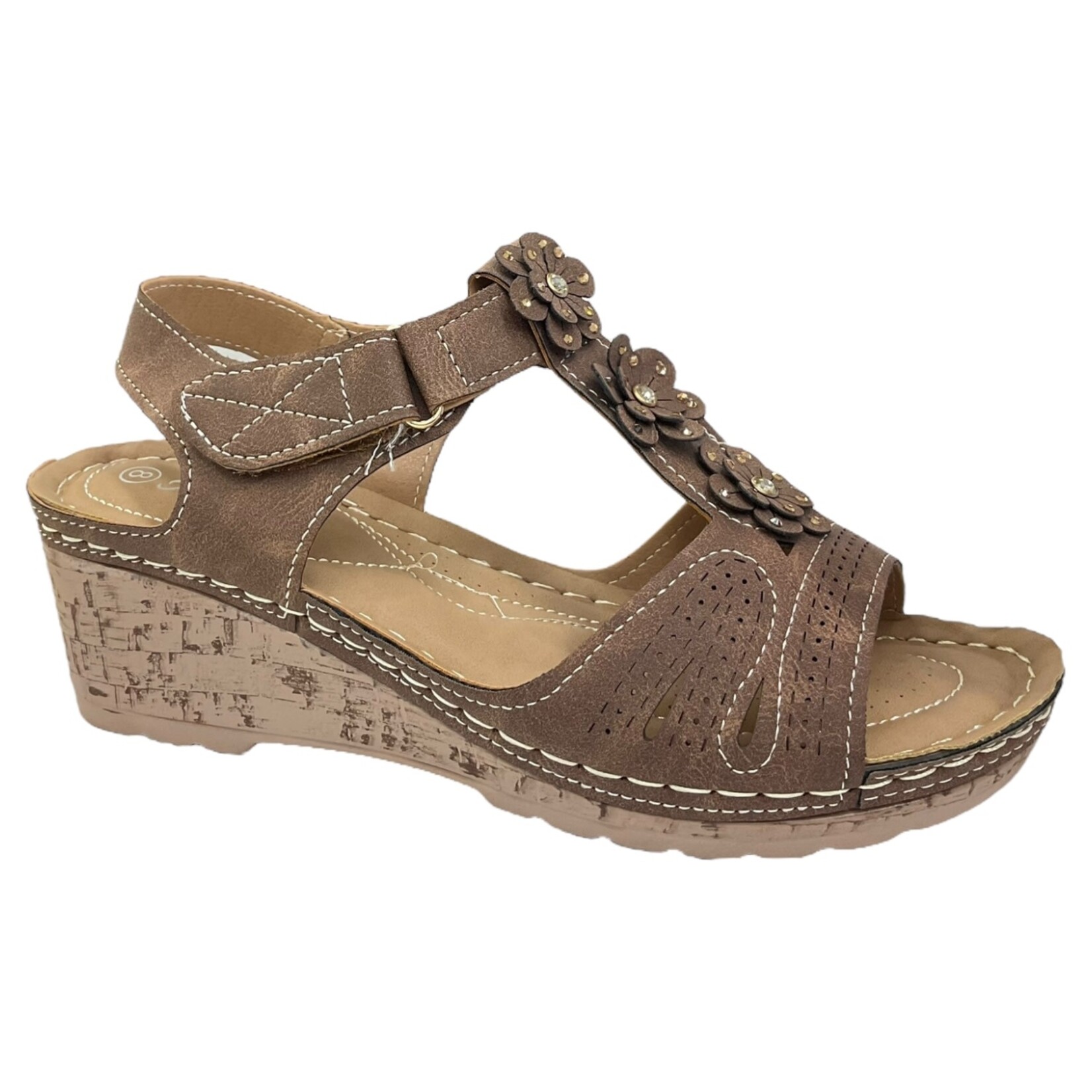 ATALINA ATALINA FLOWER DETAIL VELCRO SANDAL DC0001
