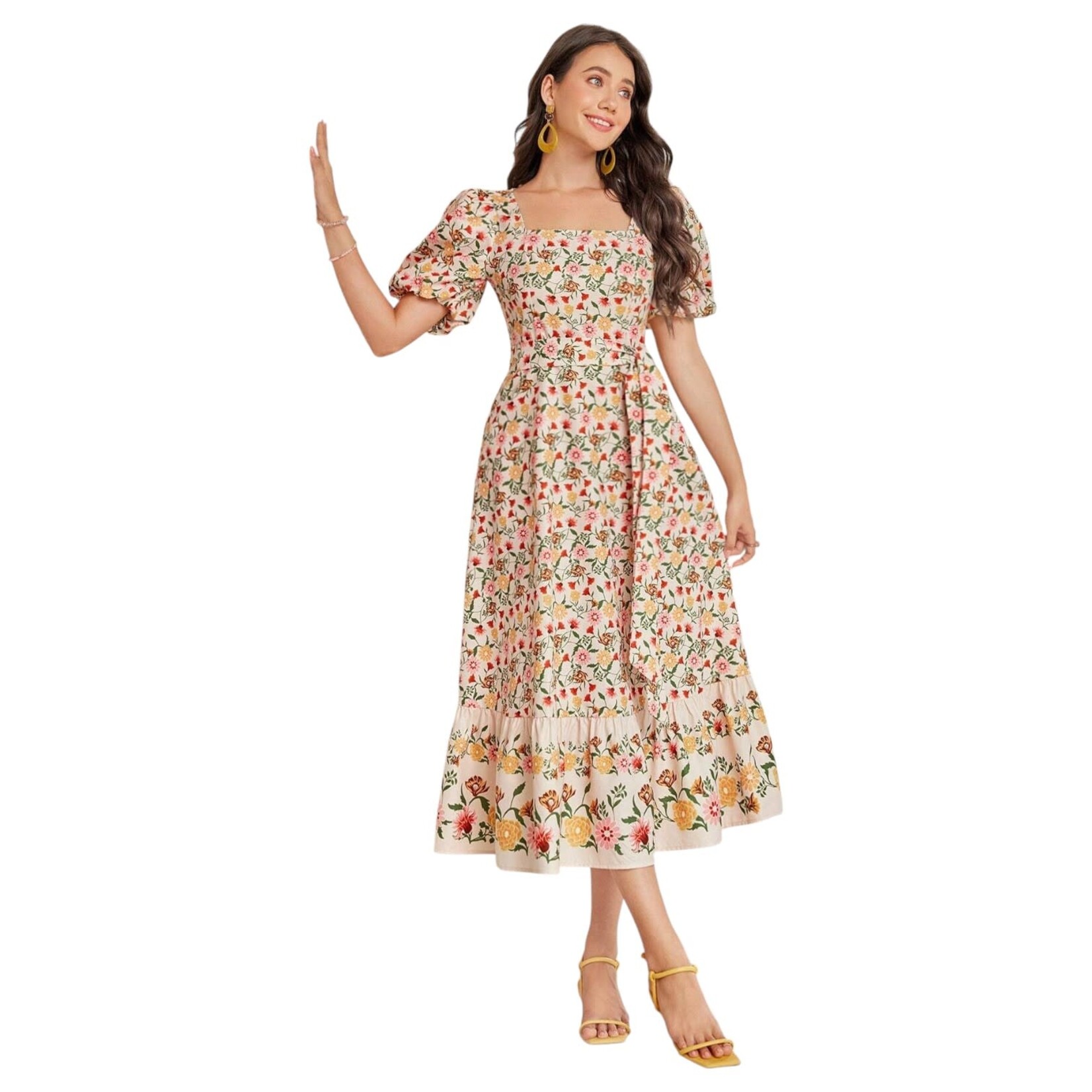 MISS KELLY MISS KELLY PUFFY SLEEVE MAXI DRESS SD5349