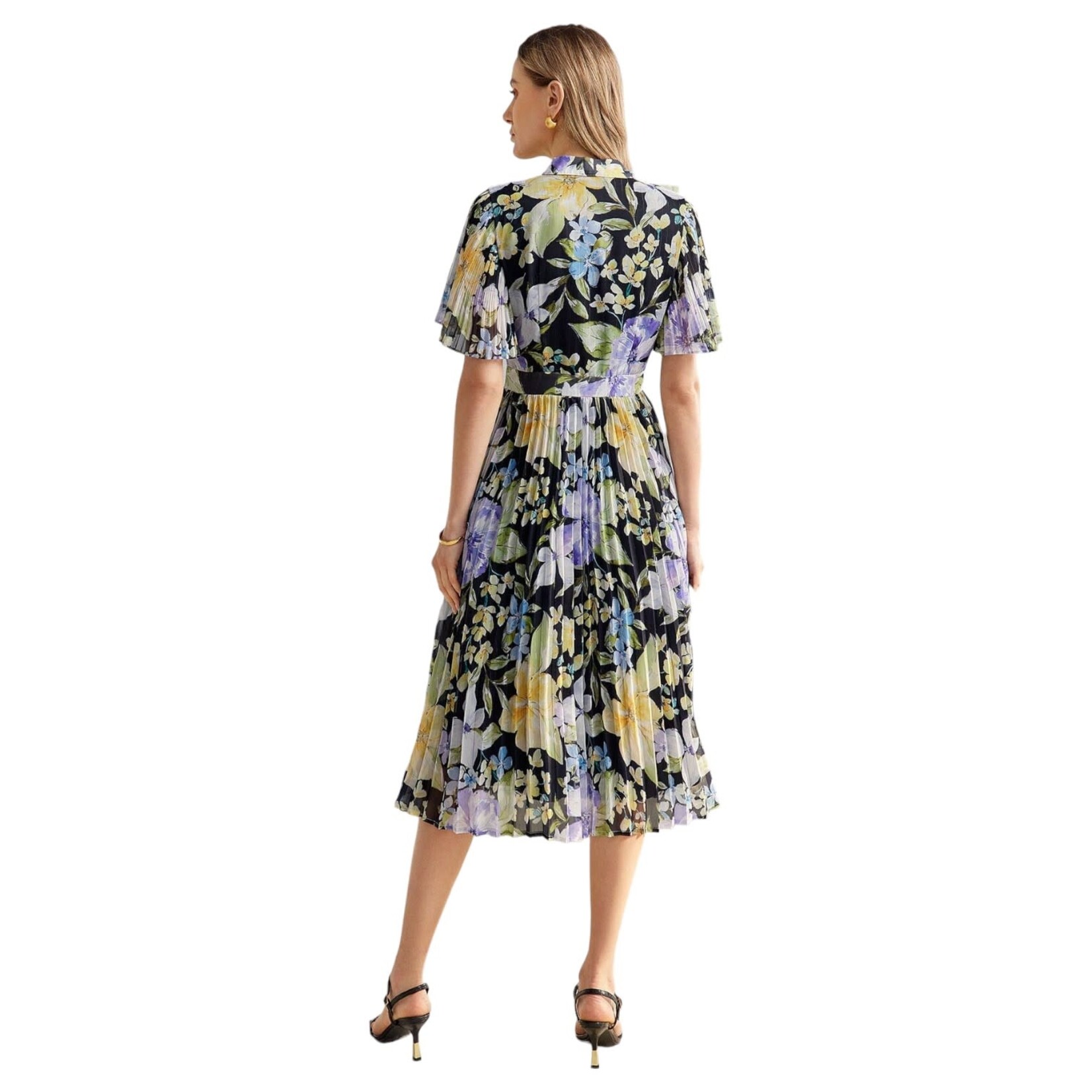 MISS KELLY MISS KELLY SHORT SLEEVE PLEATED DRESS SD5531