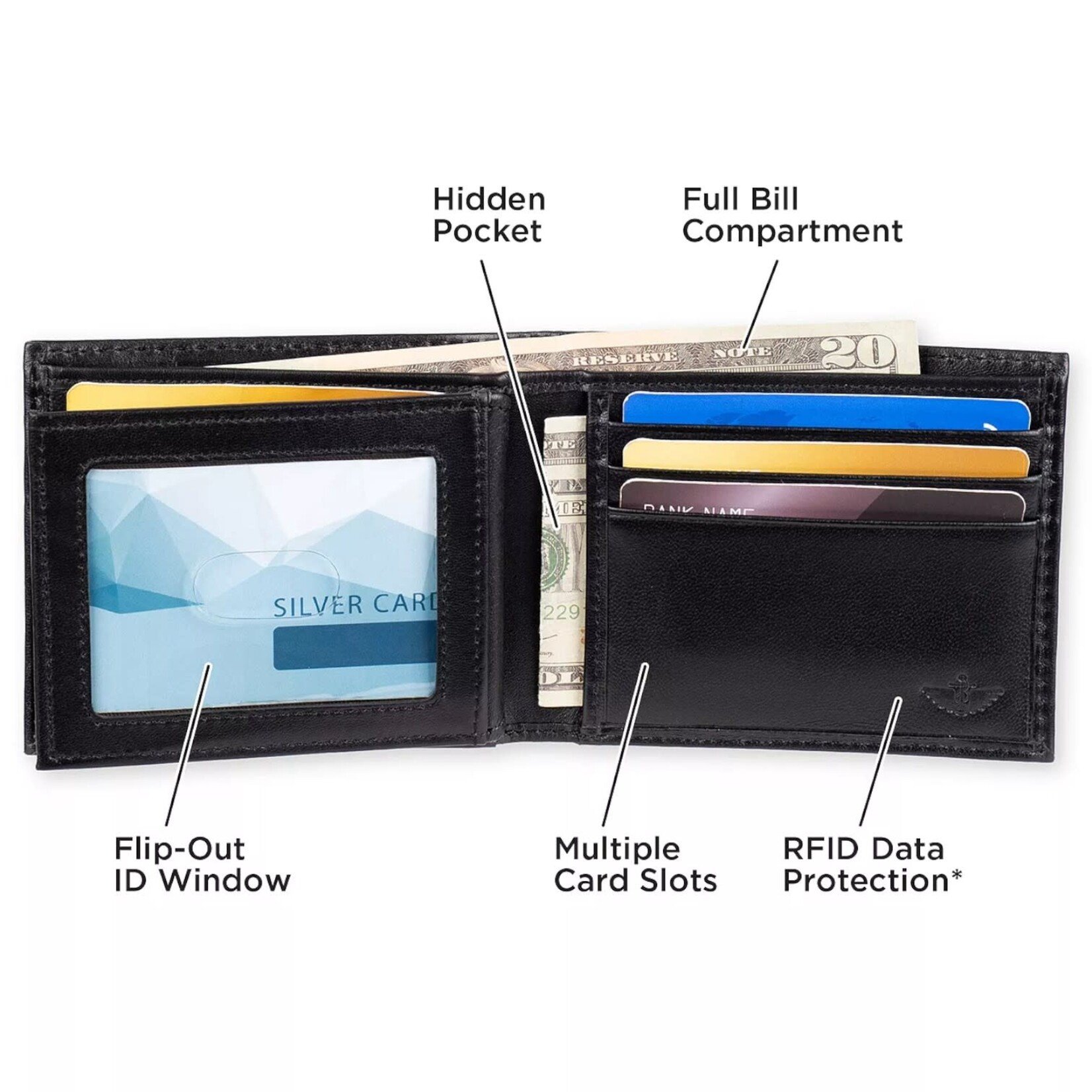 DOCKERS DOCKERS BI-FOLD EXTRA CAPACITY  WALLET 31DK130047