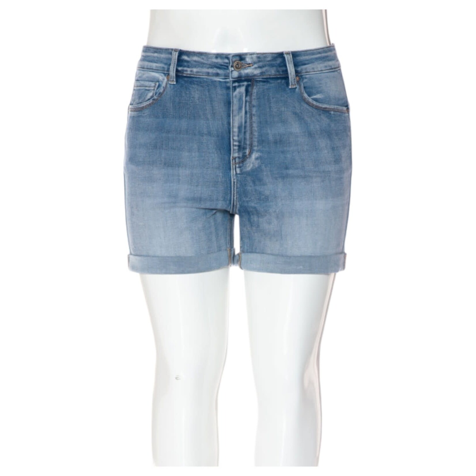 WAX JEANS WAX WASHED PUSH-UP ROLLED CUFF SHORTS 90387