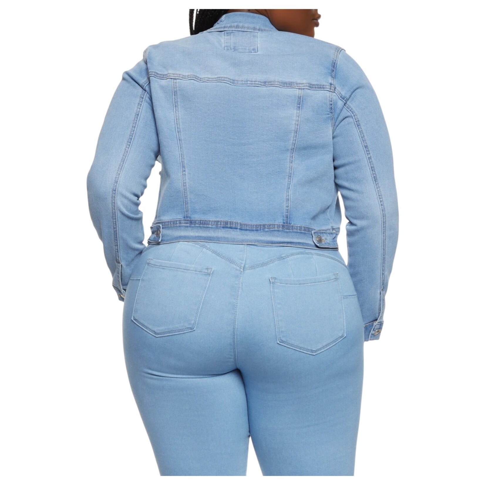 WAX JEANS WAX PLUS DESTRUCTED DENIM JACKET 90273XL