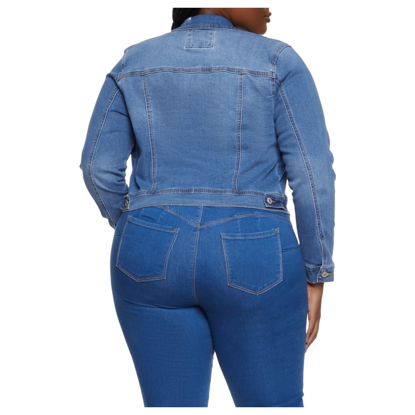 WAX JEANS WAX PLUS DESTRUCTED DENIM JACKET 90273XL